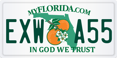 FL license plate EXWA55