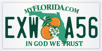 FL license plate EXWA56