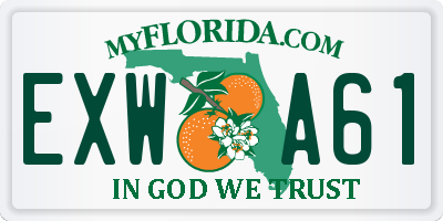 FL license plate EXWA61