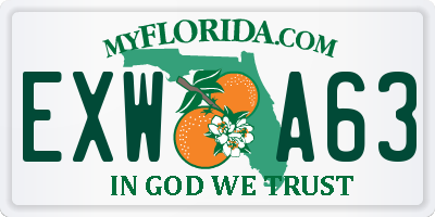 FL license plate EXWA63