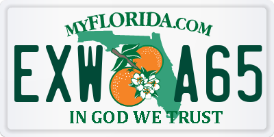 FL license plate EXWA65