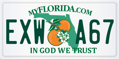 FL license plate EXWA67