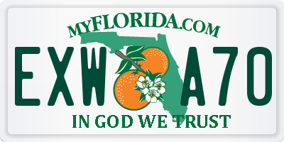 FL license plate EXWA70