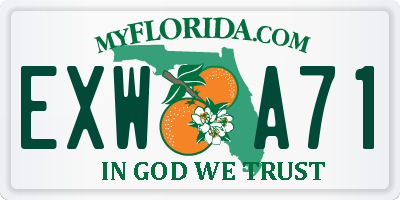 FL license plate EXWA71