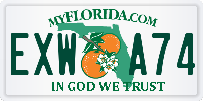 FL license plate EXWA74