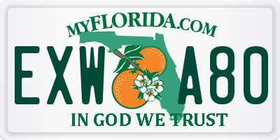 FL license plate EXWA80