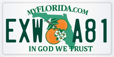FL license plate EXWA81