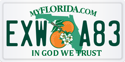 FL license plate EXWA83