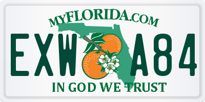 FL license plate EXWA84