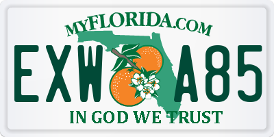 FL license plate EXWA85