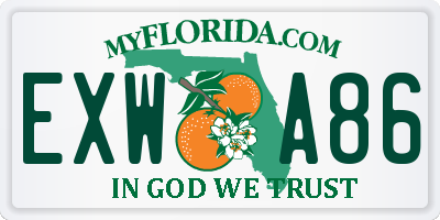 FL license plate EXWA86