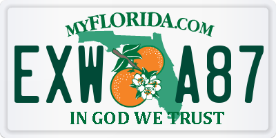 FL license plate EXWA87