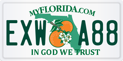 FL license plate EXWA88