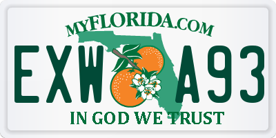 FL license plate EXWA93