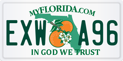 FL license plate EXWA96