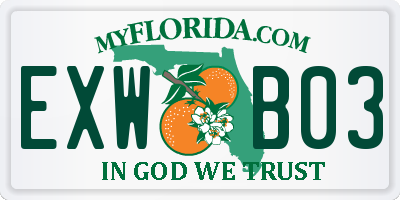 FL license plate EXWB03