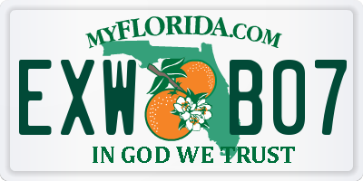 FL license plate EXWB07
