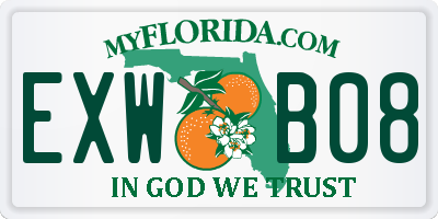 FL license plate EXWB08