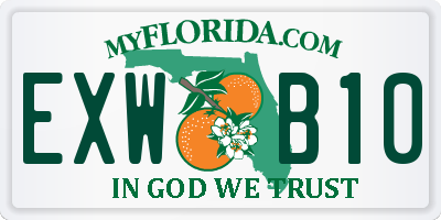 FL license plate EXWB10