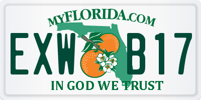 FL license plate EXWB17