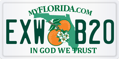 FL license plate EXWB20