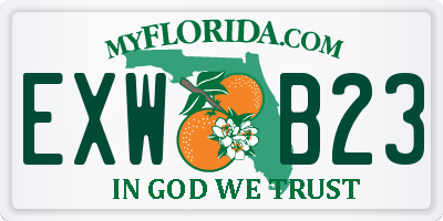 FL license plate EXWB23