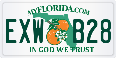 FL license plate EXWB28