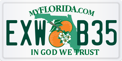 FL license plate EXWB35