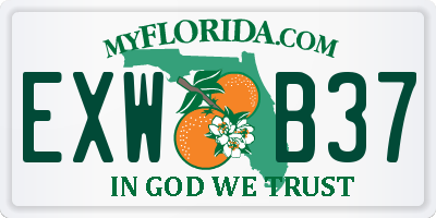 FL license plate EXWB37