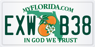 FL license plate EXWB38