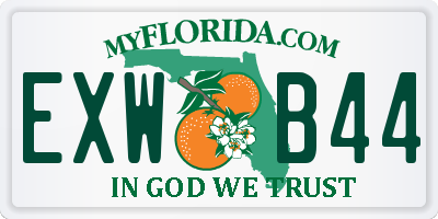 FL license plate EXWB44