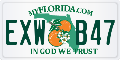 FL license plate EXWB47