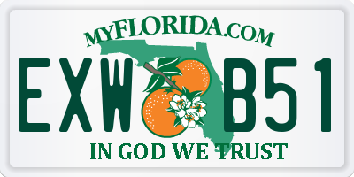 FL license plate EXWB51