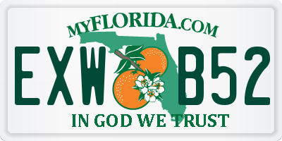 FL license plate EXWB52