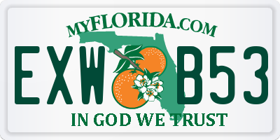 FL license plate EXWB53