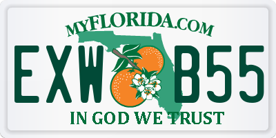FL license plate EXWB55