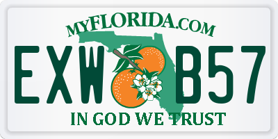 FL license plate EXWB57