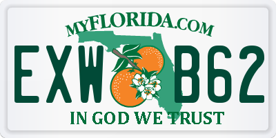 FL license plate EXWB62