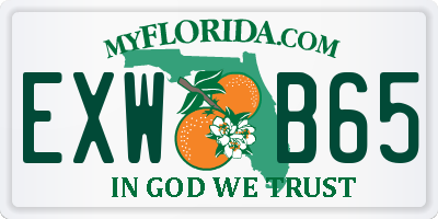 FL license plate EXWB65