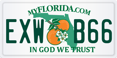FL license plate EXWB66