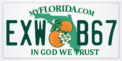 FL license plate EXWB67