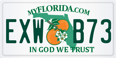 FL license plate EXWB73