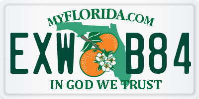 FL license plate EXWB84