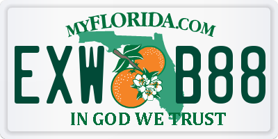 FL license plate EXWB88
