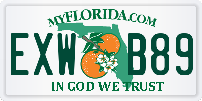 FL license plate EXWB89