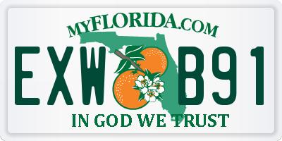 FL license plate EXWB91