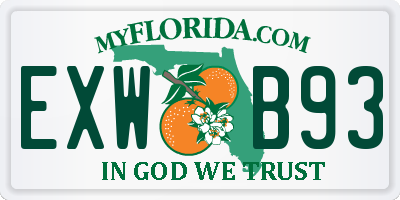 FL license plate EXWB93