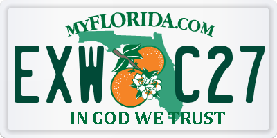 FL license plate EXWC27