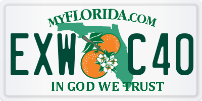 FL license plate EXWC40
