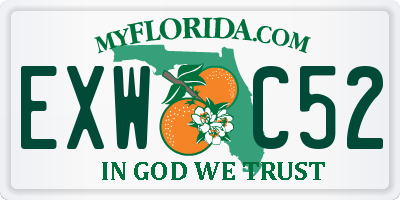 FL license plate EXWC52